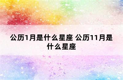 公历1月是什么星座 公历11月是什么星座